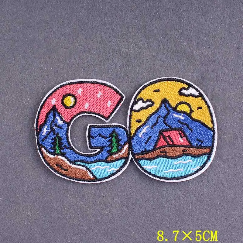 Parches bordados de rayas para ropa, insignias de parche para acampar en mochila, bricolaje, aventura, planchar en la ropa - imagen 5