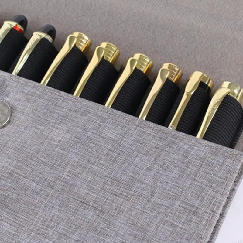 Bolsa almacenamiento para bolígrafos cuero Premium, con 12 compartimentos, forro suave impermeable, diseño cierre para - imagen 4