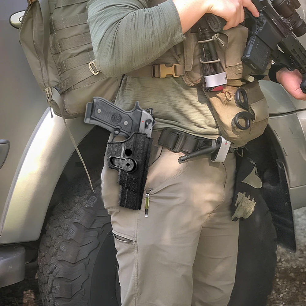 Funda táctica de extracción rápida, cinturón de caza, bolsa para pistola, bolsa de transporte oculta para chaleco MOLLE Glock 92/92G, funda para pistola - imagen 5
