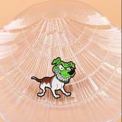 Pin de solapa táctico perro verde de metal para chaqueta y mochila