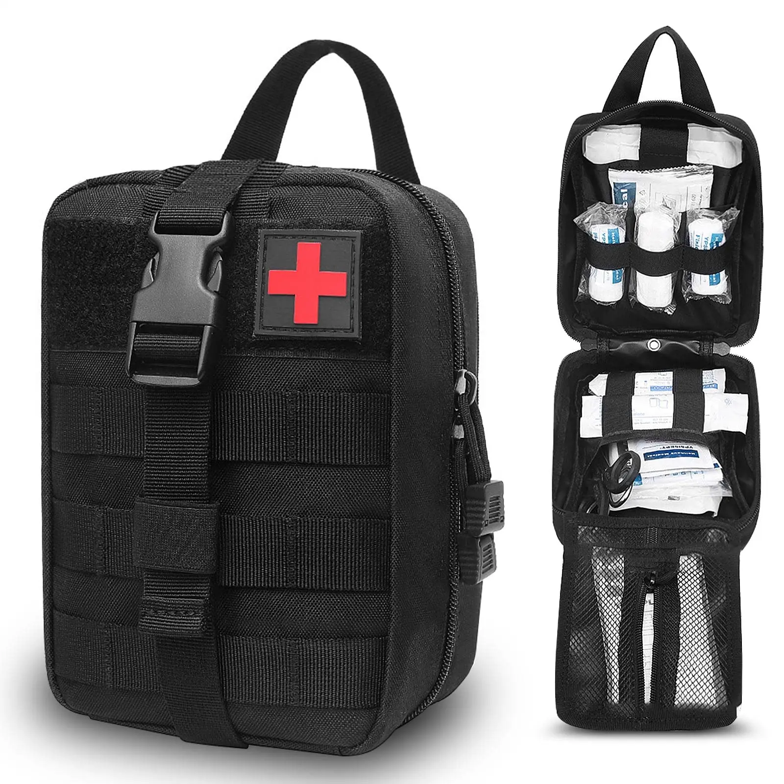 Molle-bolsa médica táctica de nailon, bolsa de primeros auxilios militar, suministros de emergencia al aire libre - imagen 2