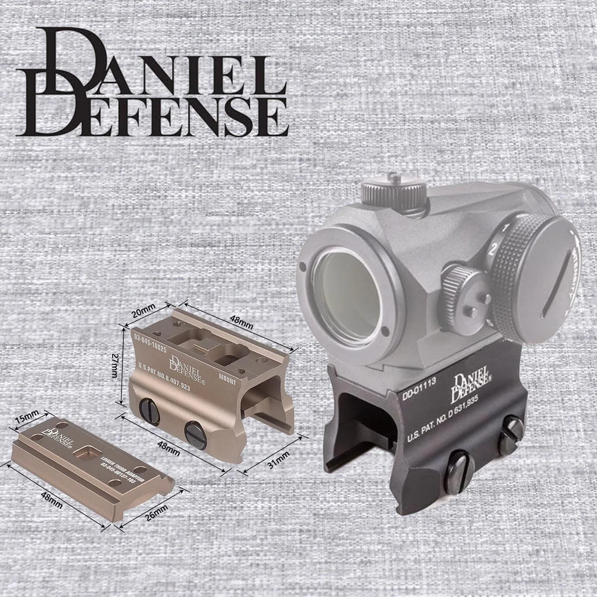 DANIEL DEFENSE Riser Scope Mount para T01, T02, H01 Red Dot Sight Riflescope aumentar montaje accesorios de caza