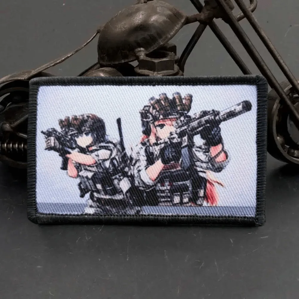 Parche táctico impreso de Chica de Anime, apliques de emblema de gancho y bucle de fuerzas especiales, insignia de moral militar, brazalete, pegatinas para mochila - imagen 2