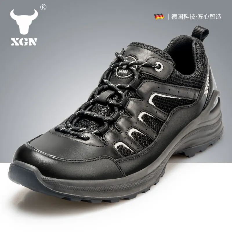 XGN-zapatos de senderismo de piel de vaca para hombre, botas de caza impermeables, botines tácticos de combate en el desierto, zapatillas de trekking informales para mujer - imagen 5