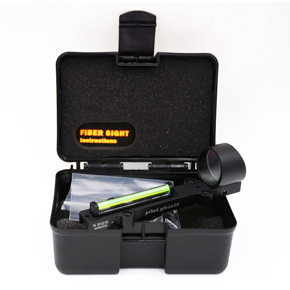 VOMZ-mira colimador de punto rojo y verde, Visor de fibra óptica, Riel de 11mm para Mira de caza, 1x28