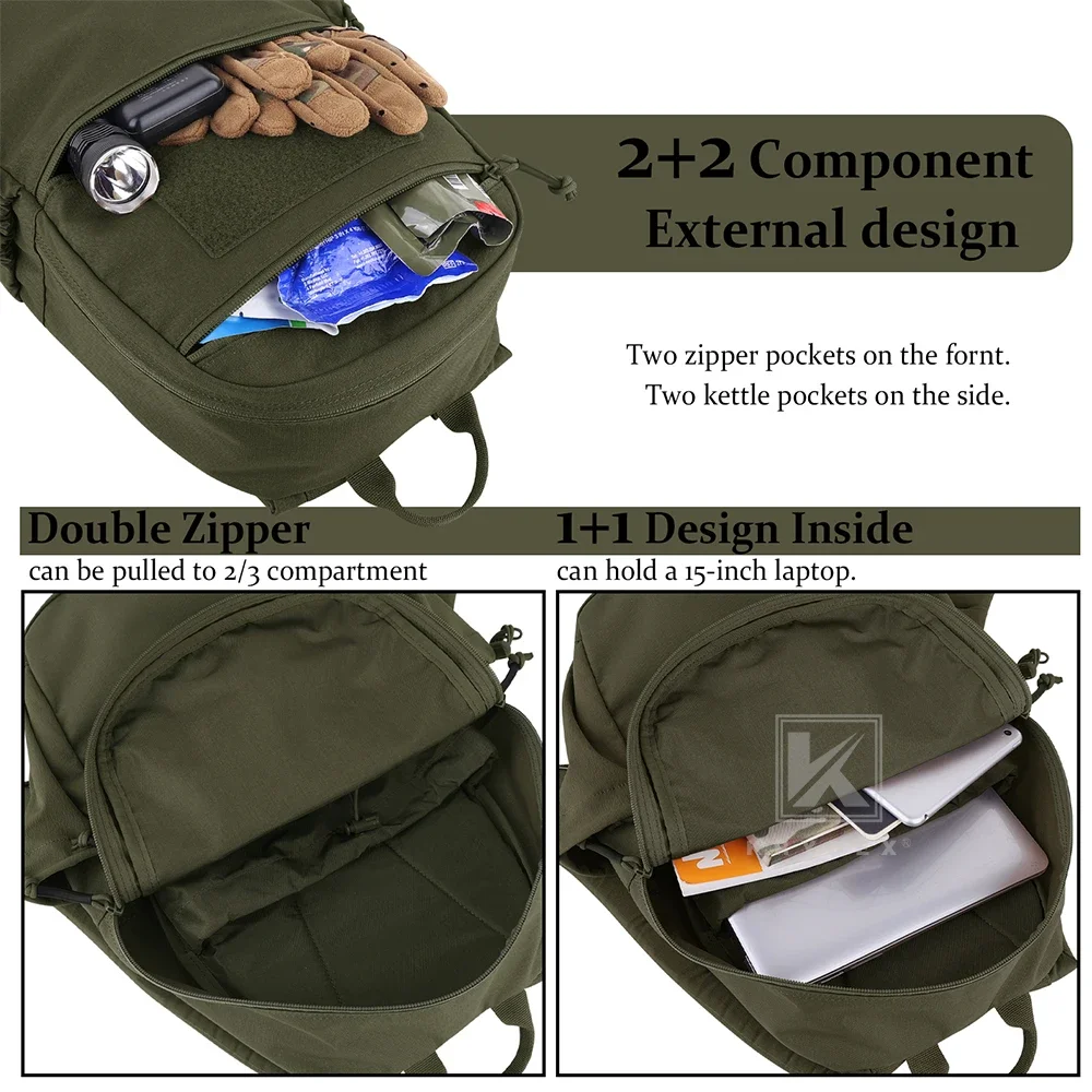 KRYDEX Mochila táctica EDC 500D ripstop impermeable para airsoft - imagen 2