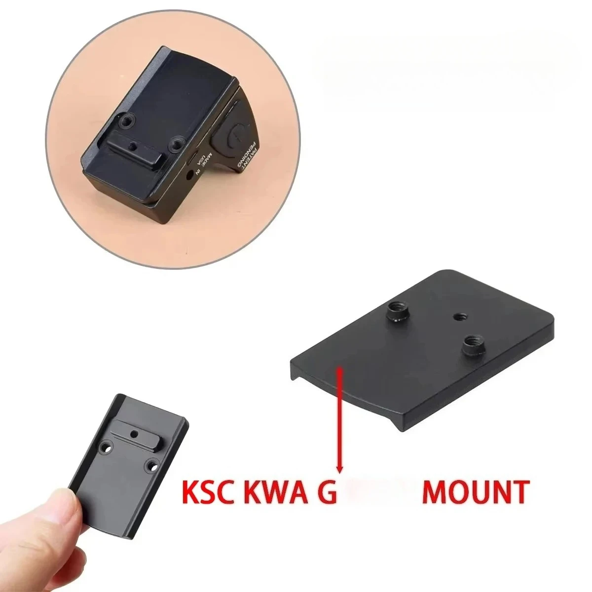 Placa de mira trasera táctica G17, montaje de Base compatible con mira de punto rojo para Tokyo Marui G17 G18C G19 KSC KWA, accesorios para pistola de caza - imagen 5