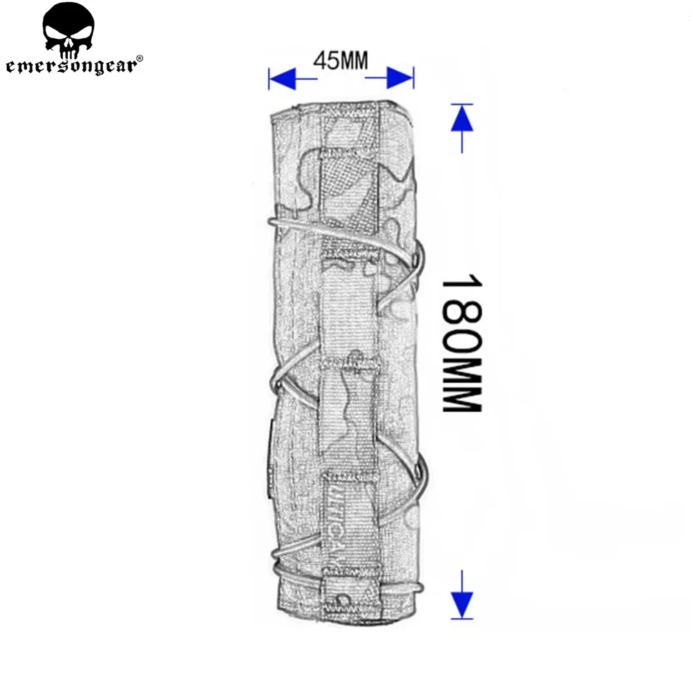 EMERSONGEAR, cubierta supresor de Airsoft de 18cm, accesorios tácticos para pistola Airsoft de caza, bolsa protectora para supresor de tiro EM9437 - imagen 3