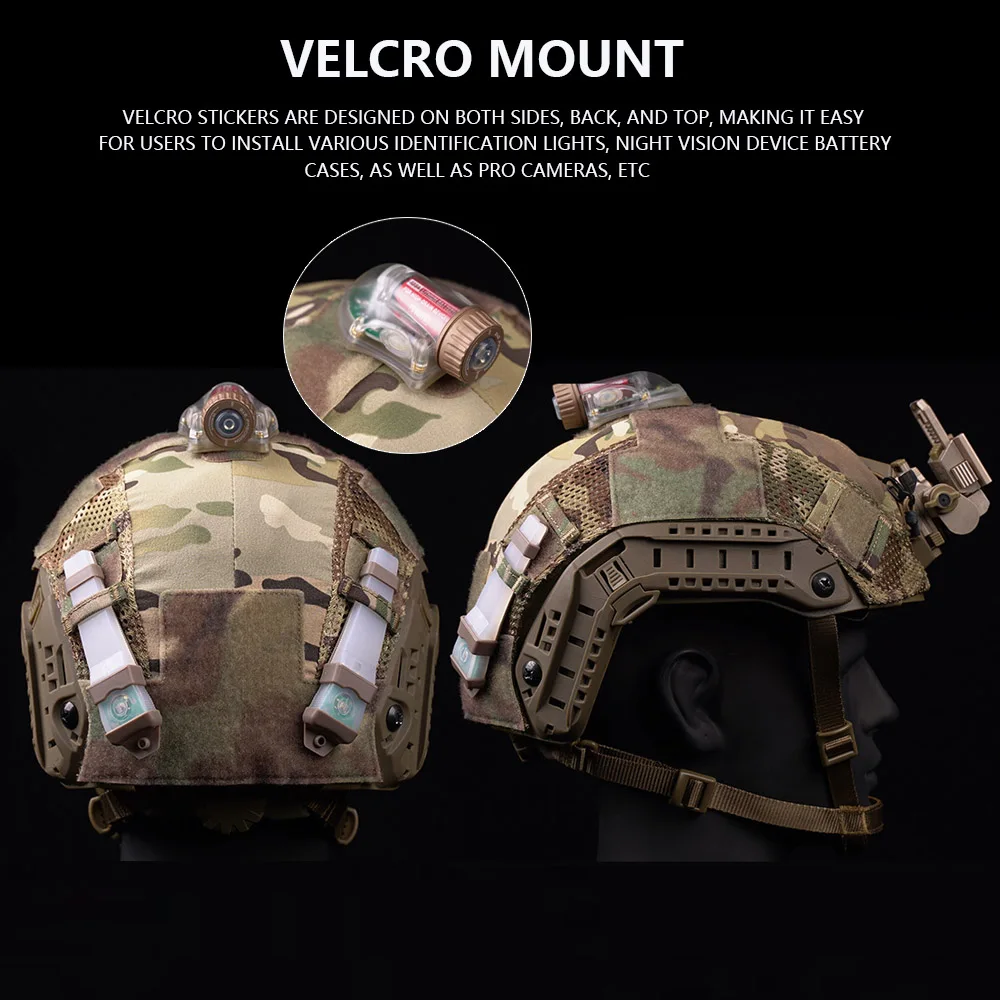 Cubierta de casco táctico Airsoft, camuflaje para MH, PJ, BJ, OPS-Core, Militar, a prueba de explosiones, casco rápido, tamaño M/L, cubierta de malla transpirable - imagen 4