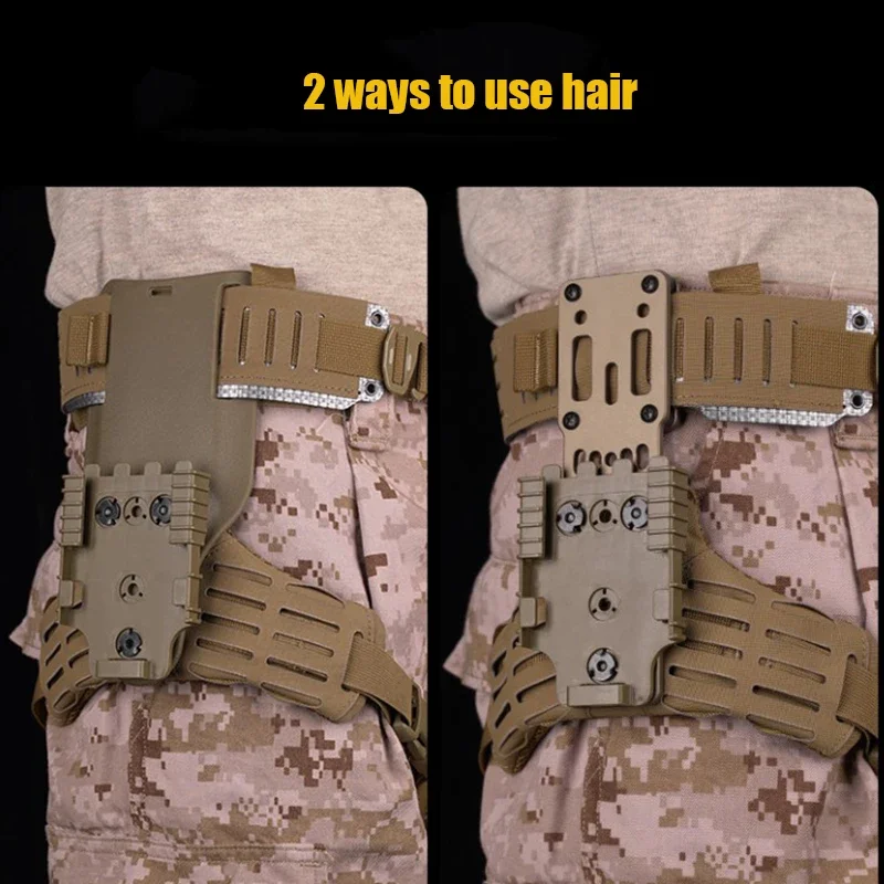 Adaptador de funda de cuero táctico, plataforma de muslo MOLLE, accesorios tácticos de funda de cuero de tracción rápida, accesorios para pistola de aire de caza - imagen 4