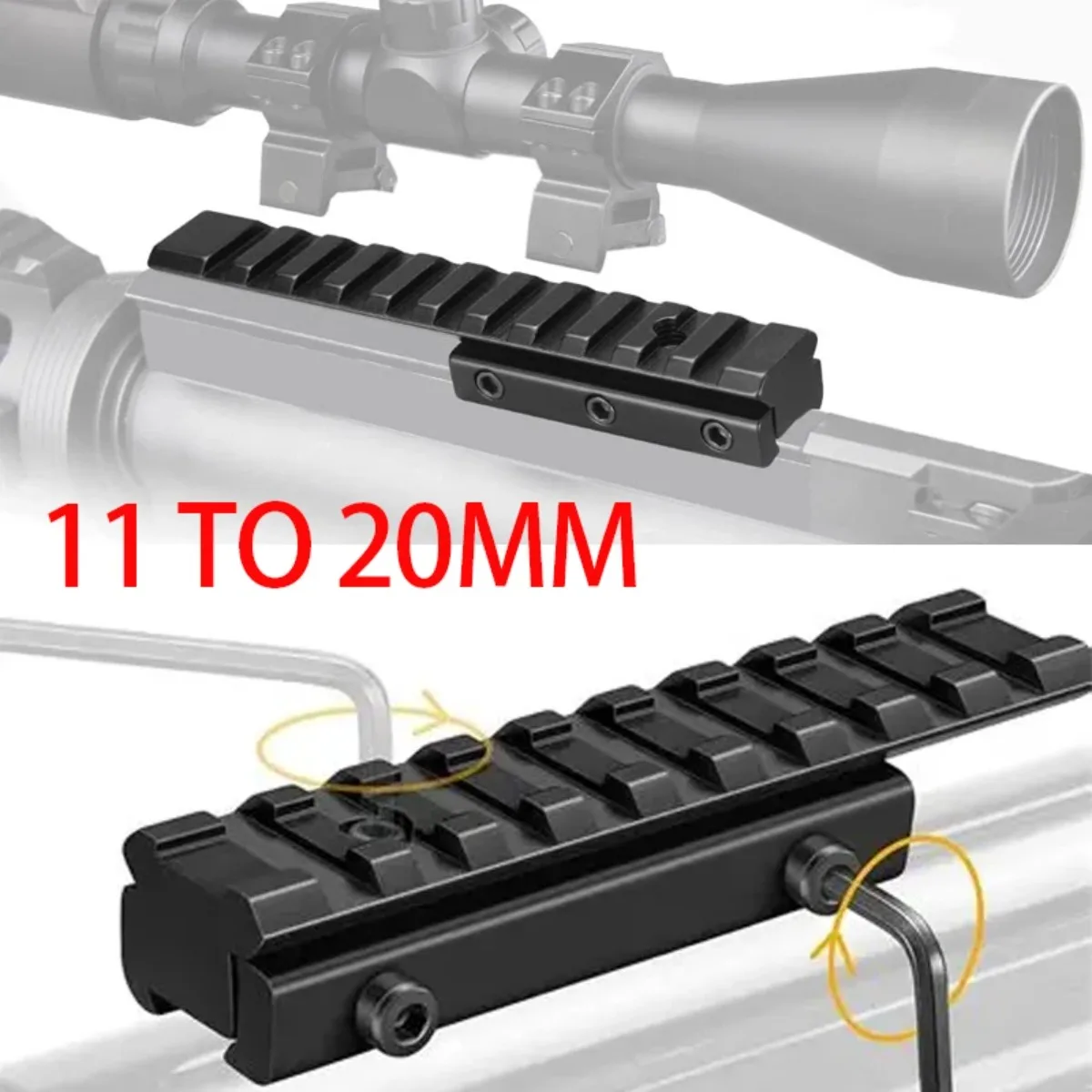 Adaptador de montaje de conversión de riel táctico de cola de milano de 11mm a 20mm, mira de punto rojo VISM, Base de riel de montaje elevador, accesorios para pistola de caza - imagen 2
