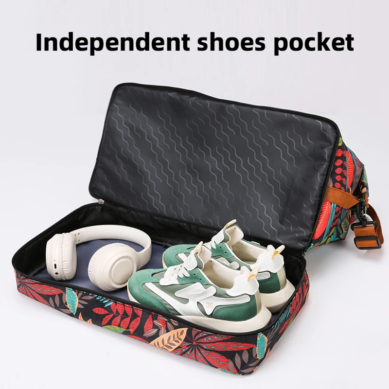 Bolsa de gimnasio para mujer, con separación bolso de hombro seca y húmeda, gran capacidad, deportes, natación, entrenamiento, Yoga, viaje, moda - imagen 5