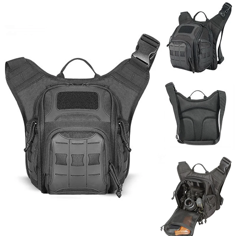 YAKEDA-Bolso de hombro táctico para el pecho, bolso de cámara, sistema MOLLE, 600D, nailon, al aire libre para ciclismo, caza, militar, cruzado, 15L - imagen 2