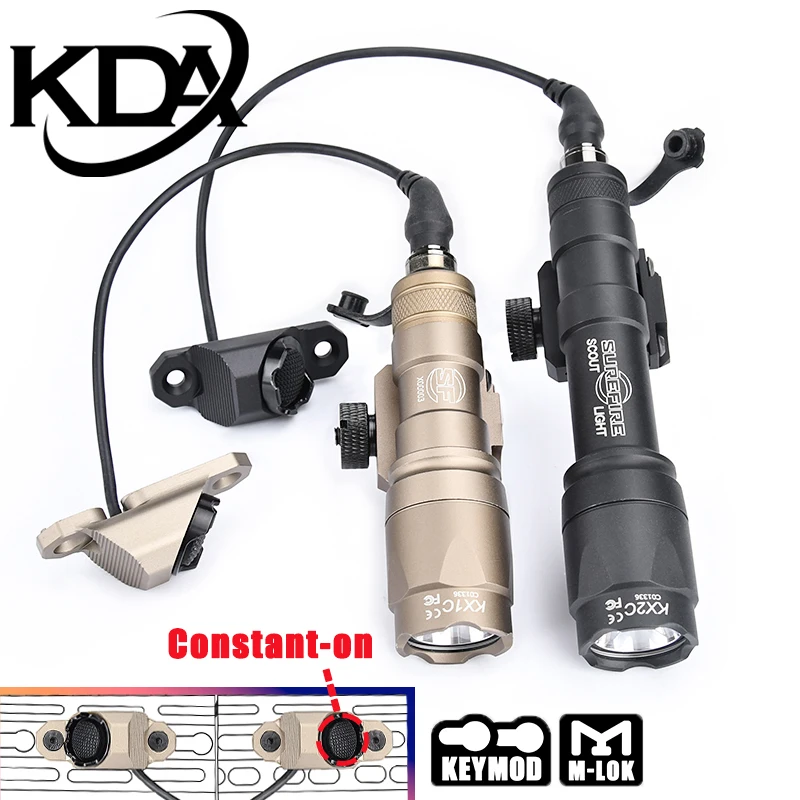 Surefir-Lámpara exploradora Airsoft M300 M600, interruptor de botón Mod remoto, potente linterna táctica para caza AR15, CS, juego de guerra, riel de 20mm - imagen 2