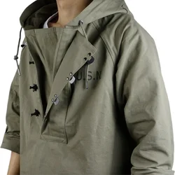 Chaqueta WW2 USN militar de algodón con capucha – Réplica histórica