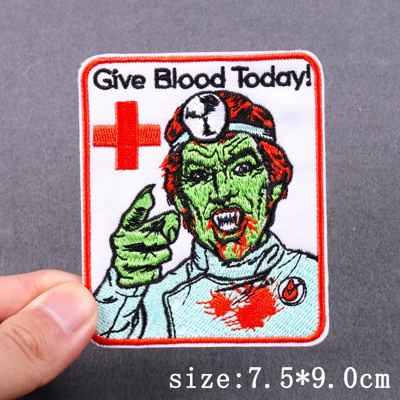 Parche de demonio Punk, parches para planchar para ropa, parches bordados de calavera del diablo para ropa, parche bordado de Hip Hop, insignia adhesiva - imagen 4