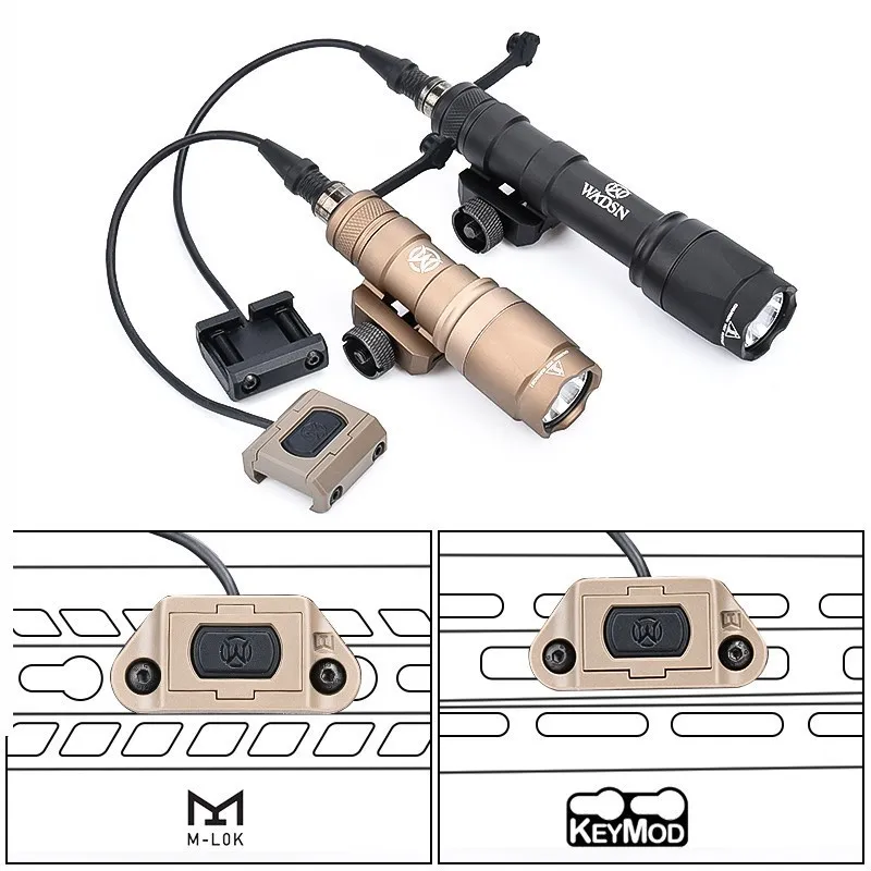 Wadsn-linterna táctica M600C M300A, luz de explorador, arma de caza, interruptor de presión remota, Modbutton para Keymod m-lok, 20mm - imagen 5