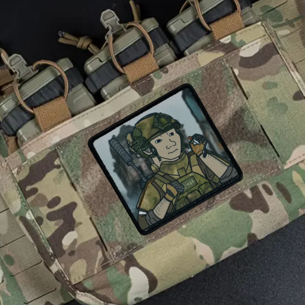 Brazalete táctico de moral rusa, parche con gancho y bucle, gancho y bucle militar, calavera, soldado, mochila, sombrero, accesorios, pegatina - imagen 4