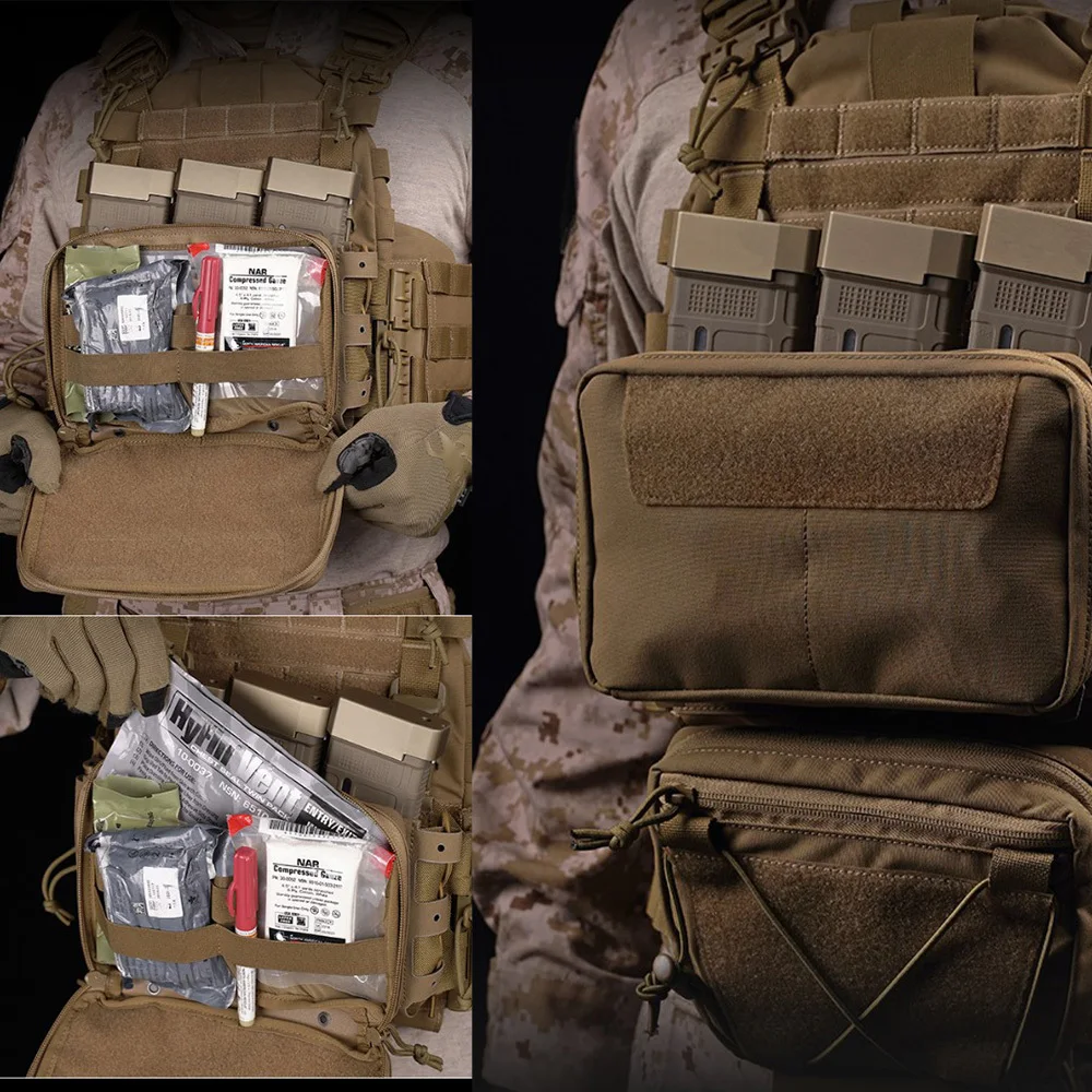 Bolsa táctica MOLLE GP, almacenamiento de herramientas EDC, Panel de bucle, cierre de cremalleras dobles, chaleco de caza al aire libre, accesorios - imagen 5