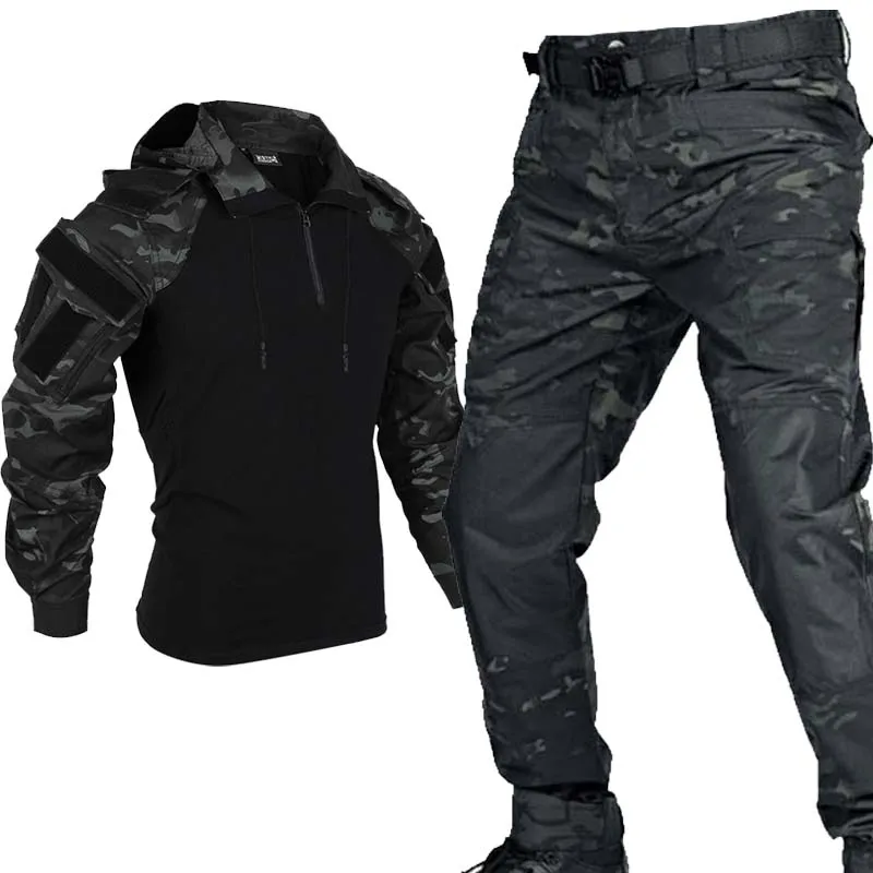 Conjunto uniforme táctico con capucha Multicam y camisa manga larga - imagen 4