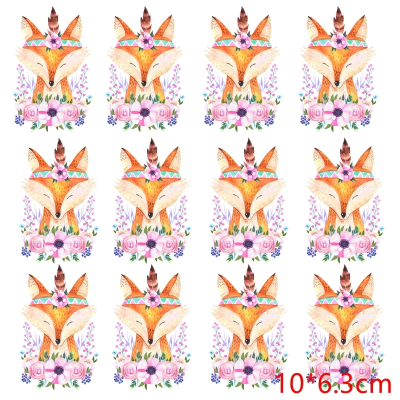 Prajna-Parches de transferencia térmica para ropa, adhesivos de dibujos animados de unicornio arcoíris, Transferencia Térmica de calor para ropa, 10 piezas - imagen 3