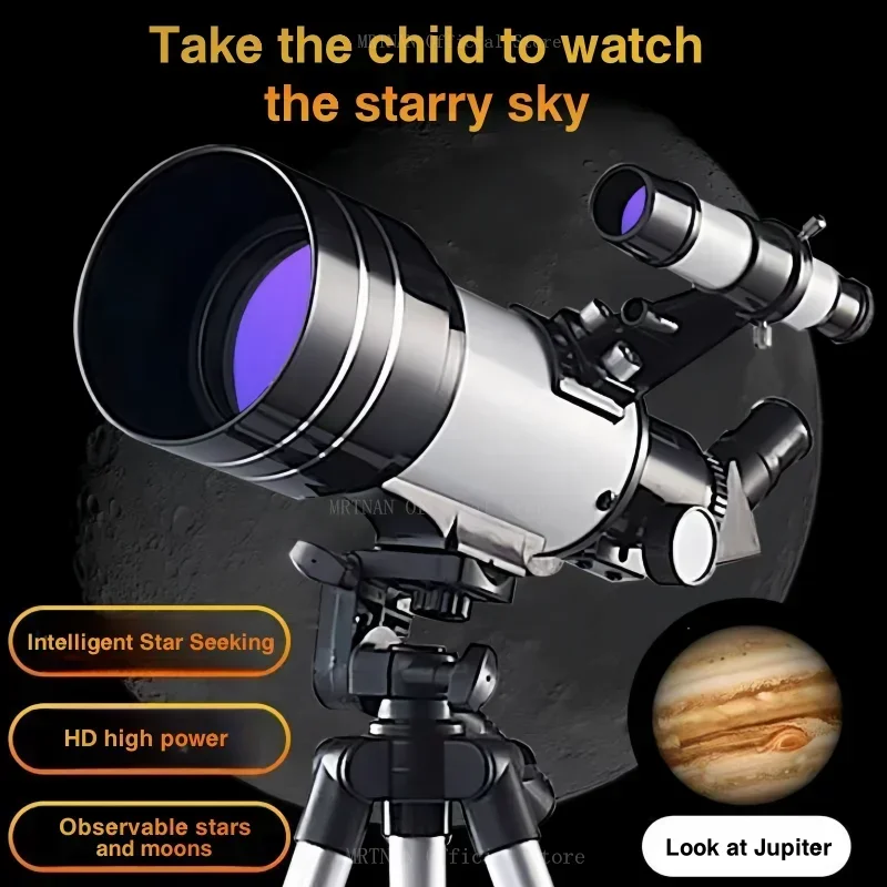Telescopio astronómico profesional para el espacio, Monocular grande de 70mm, binoculares potentes de tiempo 150, visión nocturna, estrella para acampar - imagen 2