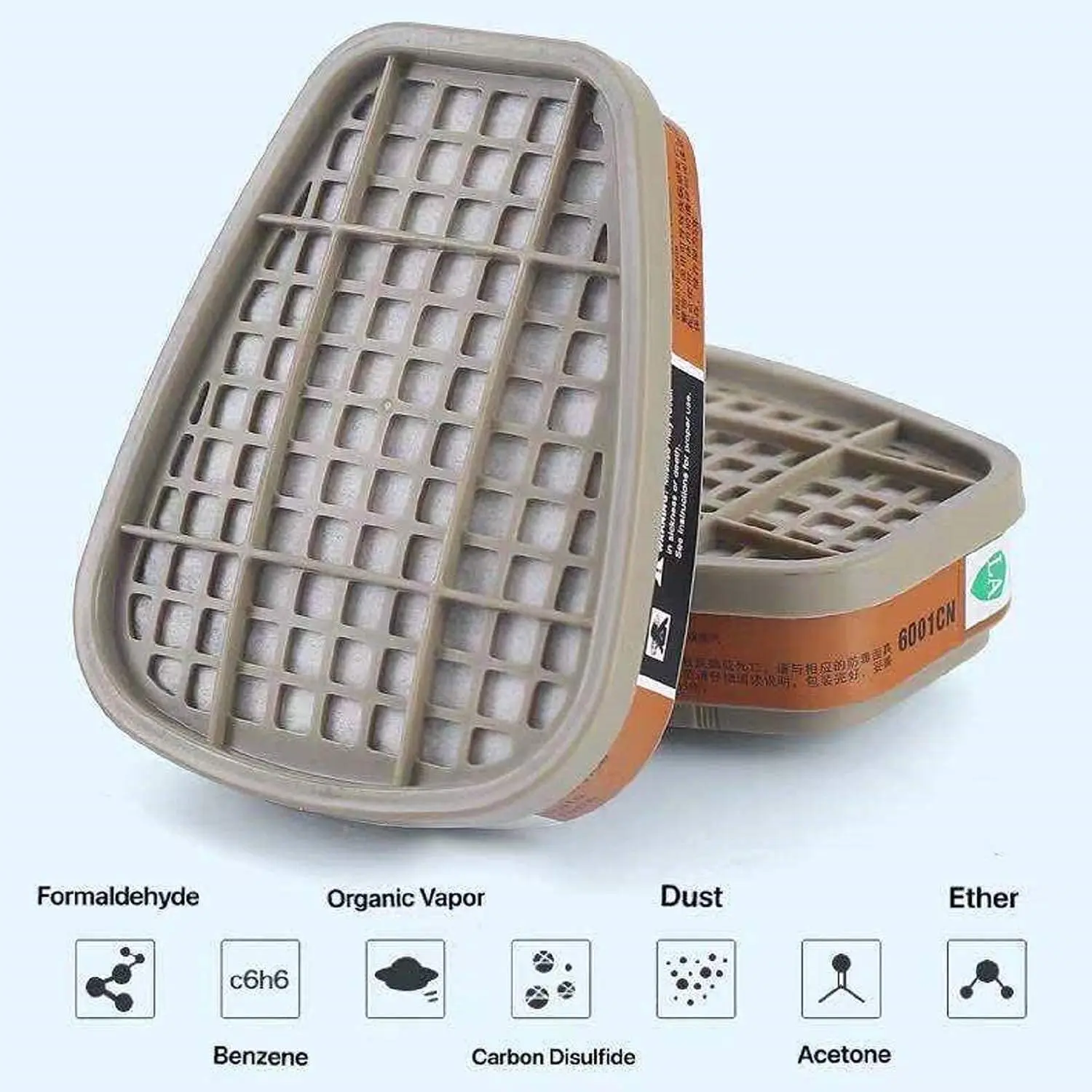 Cartucho de filtros 6001CN 6002 6004 6006 para máscara de protección 3M 6200 6800 para pintura, pulido, carbón activo reutilizable - imagen 4