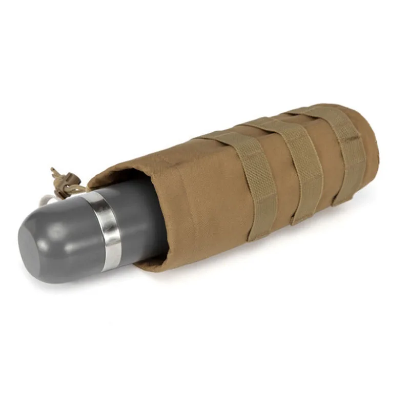 Bolsa táctica para botella de agua Molle, camuflaje para exteriores, caza, Camping, senderismo, soporte con cordón, bolsa de almacenamiento de botellas multifunción - imagen 5