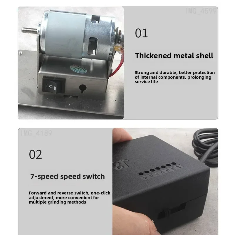 Máquina amoladora doble de 120W, artefacto, amoladora de mesa, Motor, Micro pulido grueso y fino, muela eléctrica, piedra - imagen 3