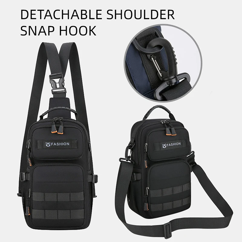 Bolso de pecho para hombre, riñoneras multiusos Molle para acampar al aire libre, senderismo, bolsos cruzados, bolsa grande para aparejos de escalada de viaje, mochila escolar - imagen 5