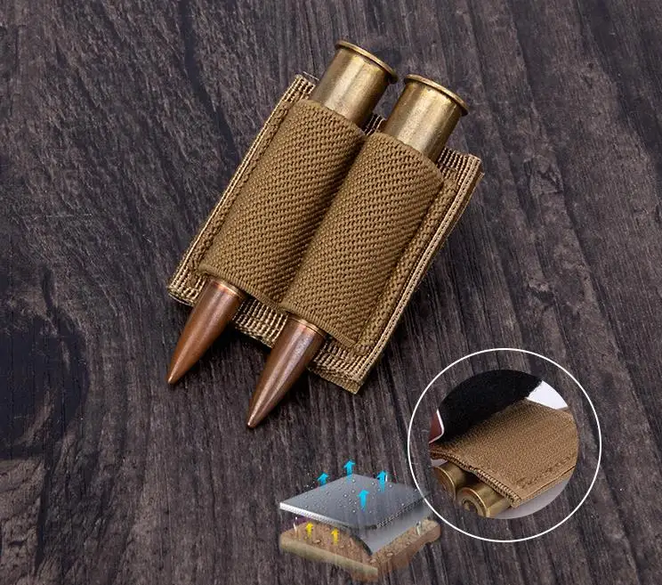 Soporte táctico de 2 orificios para Airsoft, bolsa de munición militar Molle, porta munición, parche adhesivo - imagen 5
