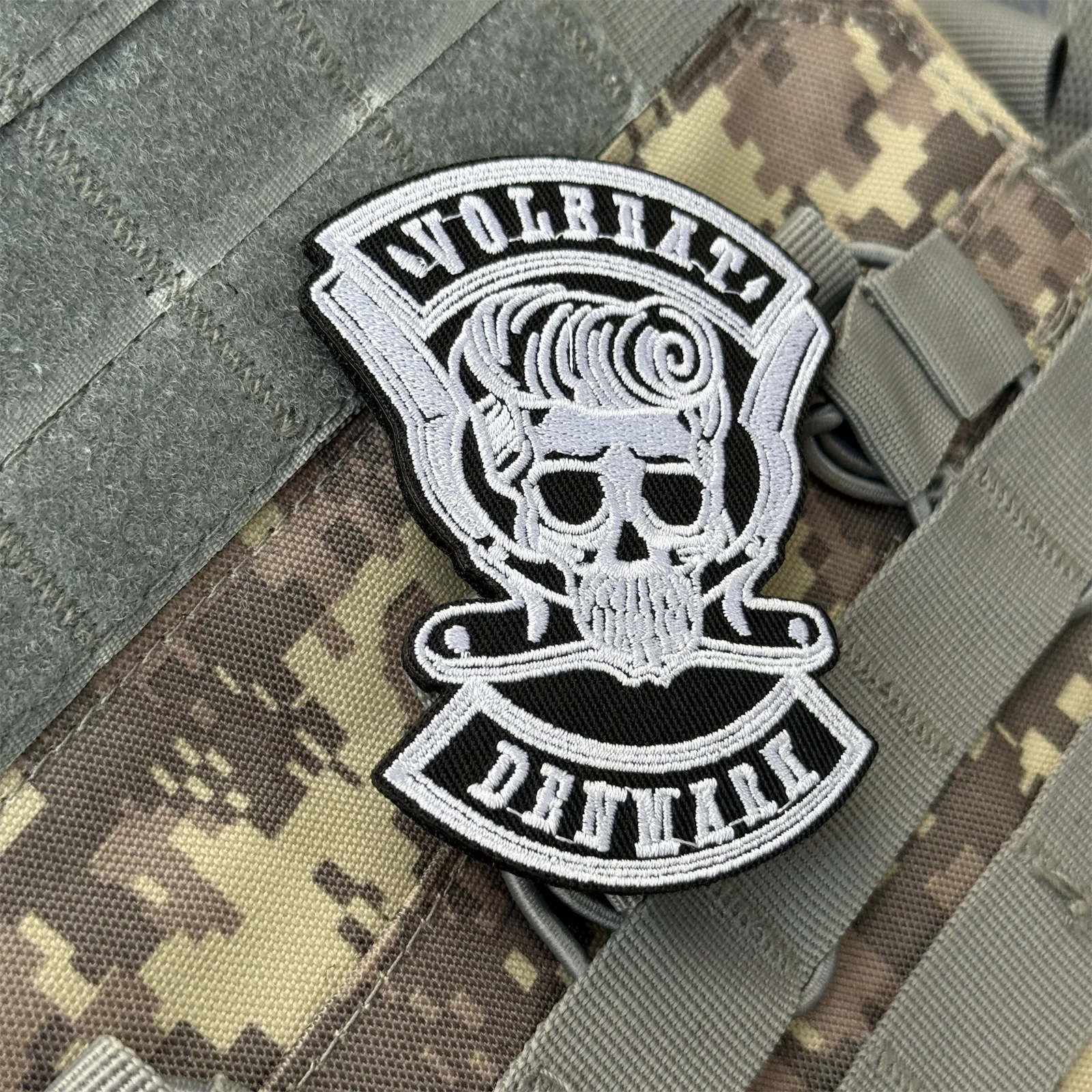 Parche de roca, esqueleto, insignia de moral táctica, apliques militares, emblema, pegatina para mochila, parches bordados con gancho para ropa - imagen 4