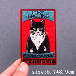 Parche bordado gato dibujo animado - para planchar y coser en ropa