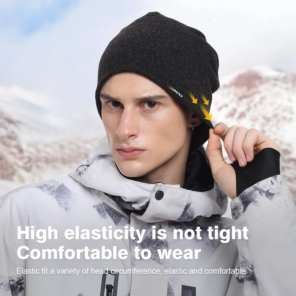 Gorros tejidos de invierno, gorros térmicos para correr al aire libre, gorros a prueba de viento para esquí, Snowboard, ciclismo, senderismo, gorro suave y cálido para hombres y mujeres - imagen 4