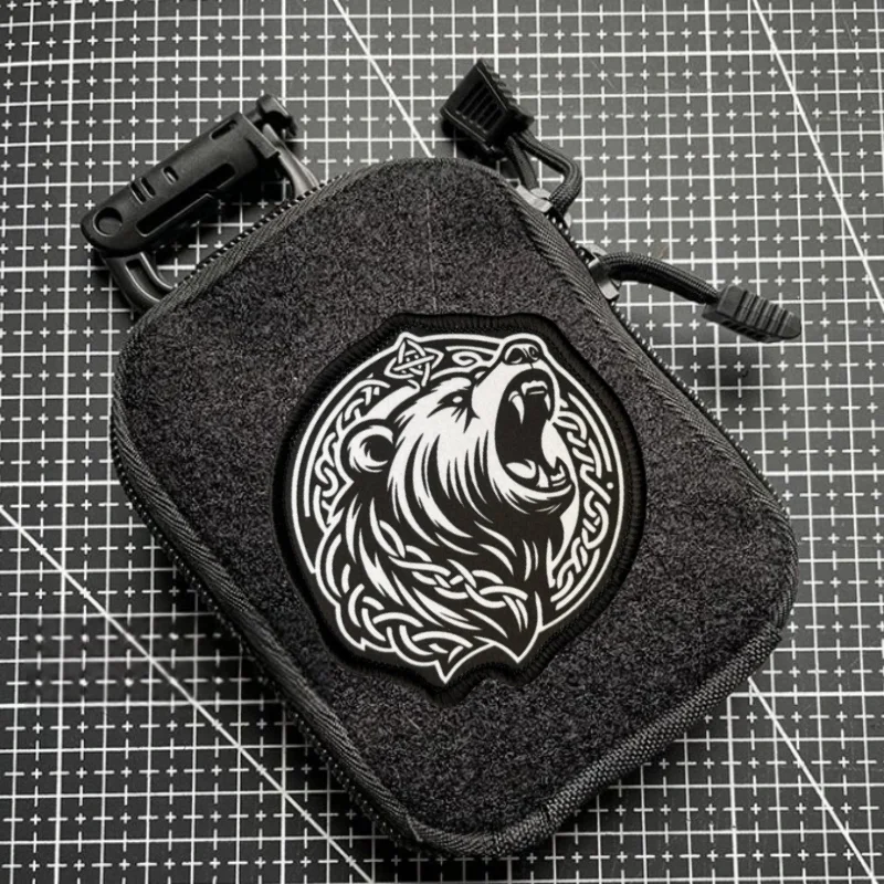 Parche de oso táctico, insignia de moral militar, mochila con gancho y bucle impreso, accesorios de decoración de ropa, brazalete adhesivo - imagen 3