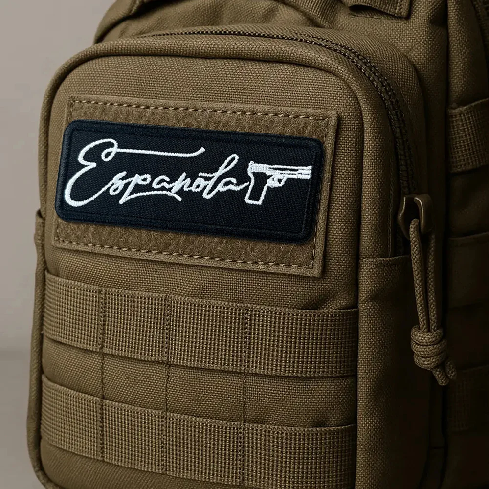 Parche táctico de pistola de España, parches bordados con gancho y bucle divertidos, insignia de moral, brazalete del ejército militar, decoración, pegatinas para mochila - imagen 3