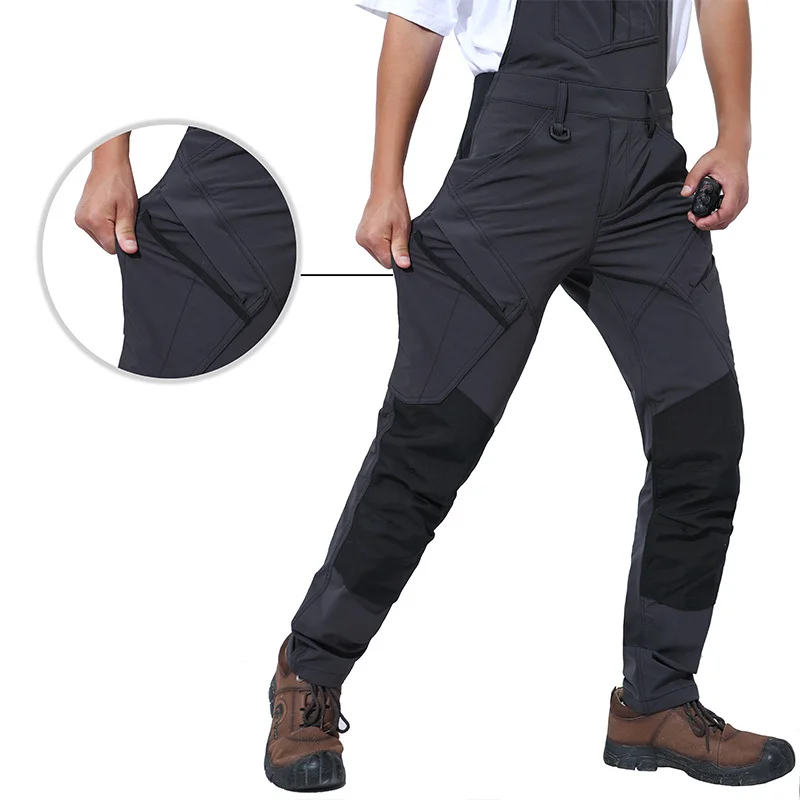 Monos Oxford de alta elasticidad para hombre, ropa de trabajo para soldar, monos con múltiples bolsillos, Mono para hombre, uniforme de reparador de taller de trabajo - imagen 3