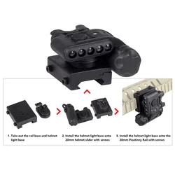 Linterna táctica para casco Aisorft GEN 2, cascos con luz roja y blanca, luz de explorador, accesorios GEN II para lámpara de caza al aire libre