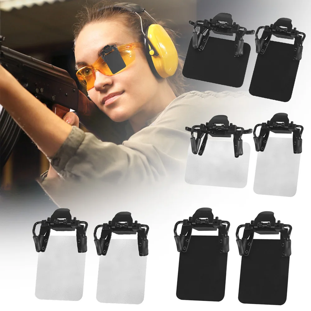 2 uds gafas de tiro caballeros máscara de ojos de tiro parches de ojos de tiro estándar protectores de vidrio Clips para parches de asistencia de puntería