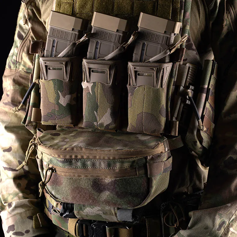 Bolsa de caída táctica, Kit de transporte Abdominal, riñonera con Panel de gancho y bucle para chaleco táctico, aparejo de pecho, bolsa para exteriores - imagen 2