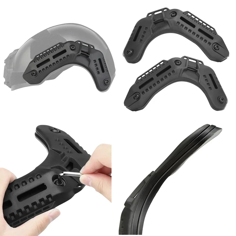 Riel lateral para casco Fast MK, adaptador de riel de alta calidad, accesorios de caza y Paintball, Kit de montaje de 1 par - imagen 5