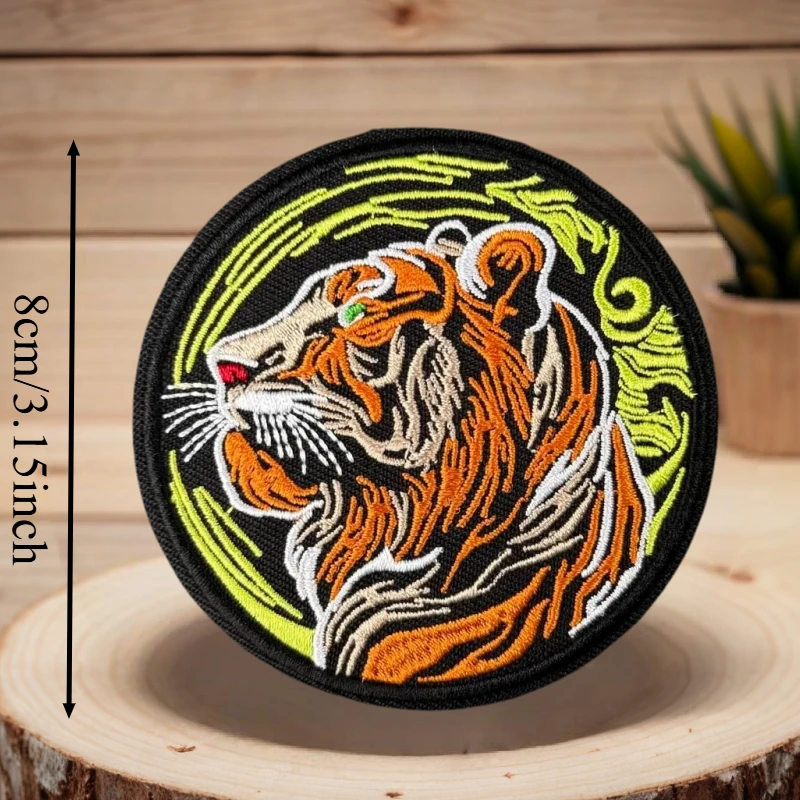 Parche bordado de pez y tigre, ganso tonto, insignia de moral con gancho y bucle táctico, pegatina decorativa para mochila, parches para brazalete para ropa - imagen 3