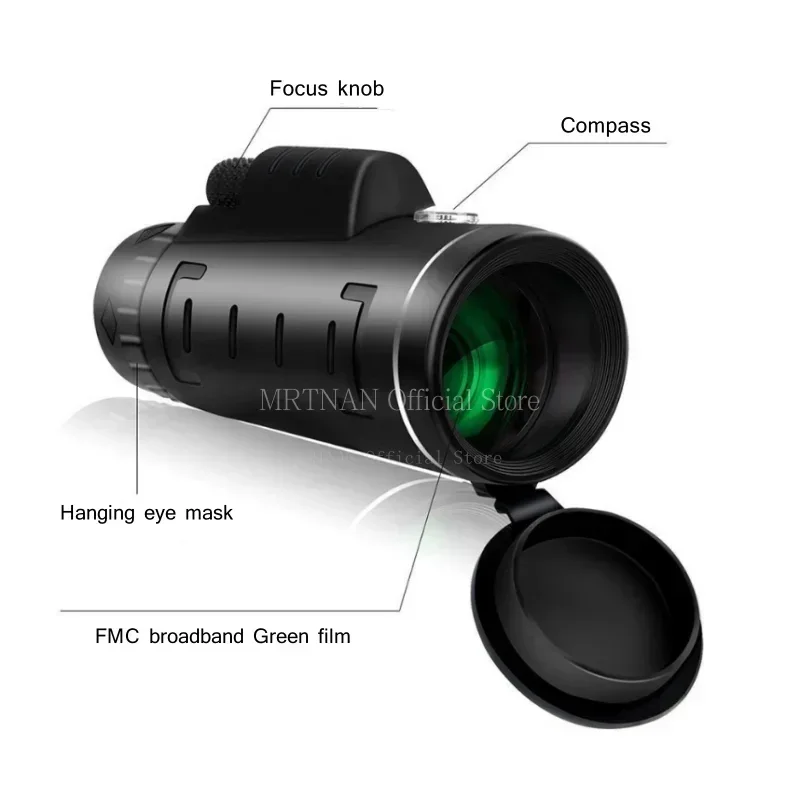 Binoculares potentes con Zoom HD 40X60, telescopio profesional portátil de largo alcance, Monocular con poca luz para caza y Camping - imagen 5