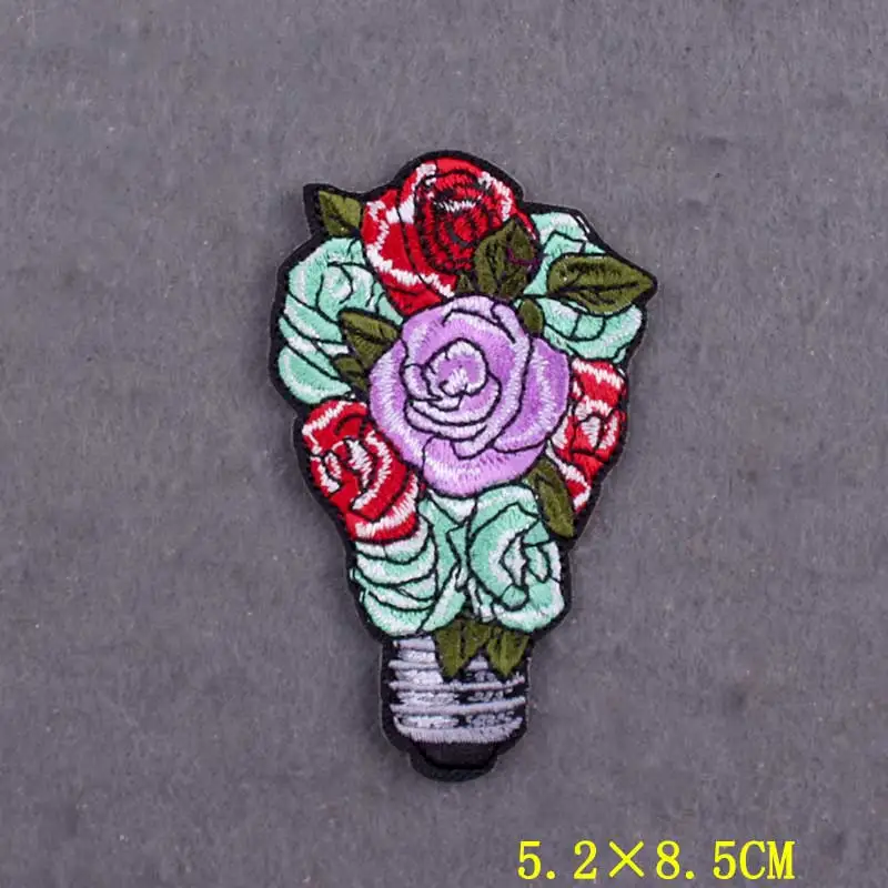5 unids/lote parche bordado de flores parches para planchar para ropa DIY cosas lindas rayas ropa parches termoadhesivos en la ropa - imagen 5