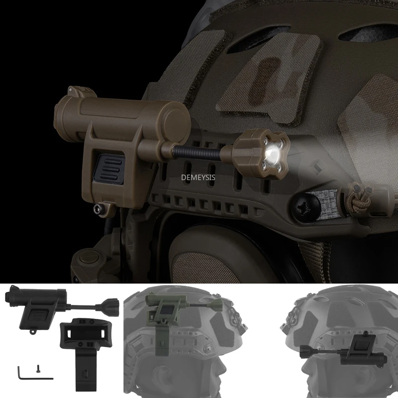 Luz táctica para casco, 6 modos de iluminación, sistema de iluminación Personal multifuncional, carga, lámpara LED roja/verde/azul/blanca/IR