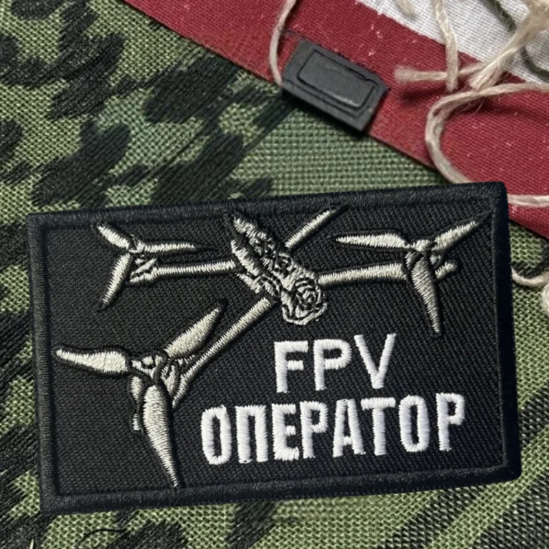 Parche bordado 3D de avión no tripulado, insignia de moral con gancho y bucle táctico, pegatinas decorativas para mochila, parches para brazalete para ropa - imagen 2