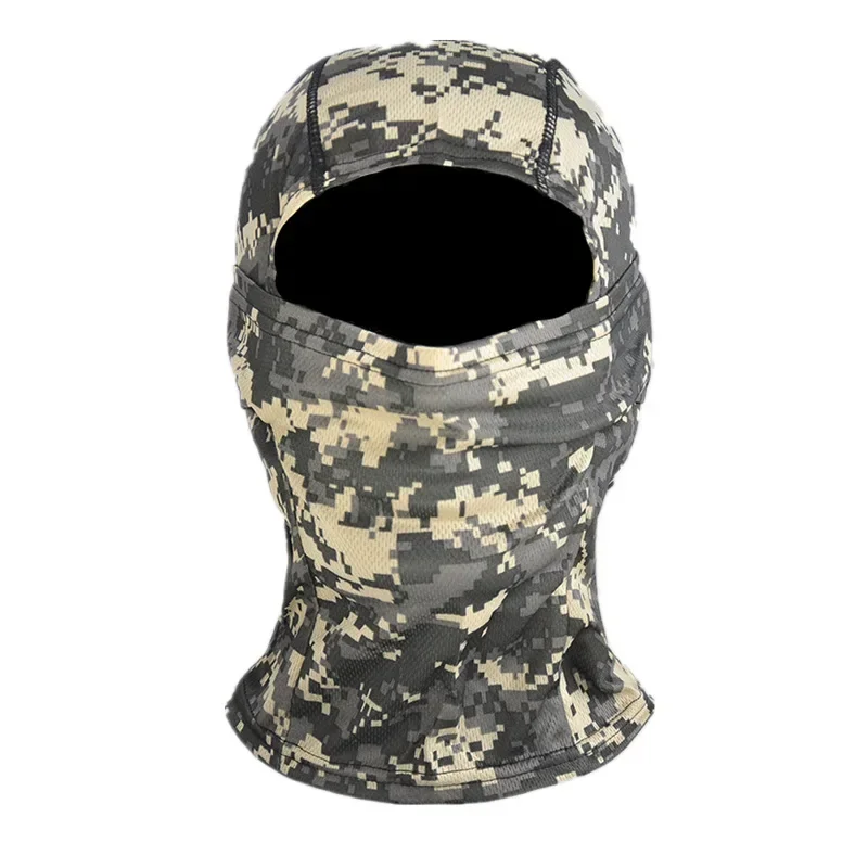 Pasamontañas de camuflaje, máscara facial completa para esquí, bicicleta, ciclismo, cubierta para la cabeza, bufanda, malla de secado rápido, máscara para montar al aire libre, gorra Airsoft para hombres - imagen 3