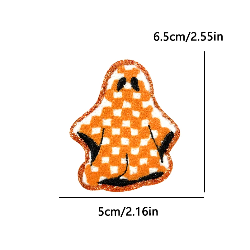 5 unids/set de insignias de Halloween, parche para planchar para ropa, parches bordados de calabaza y calavera fantasma, decoraciones para ropa, apliques DIY - imagen 5