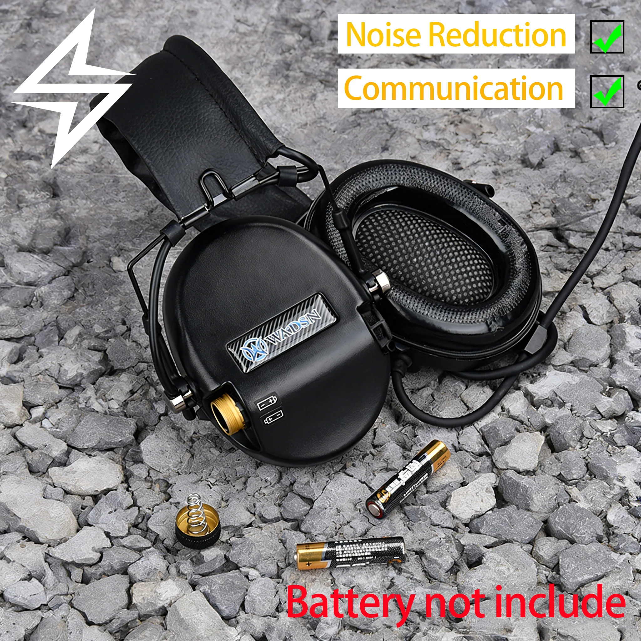Auriculares tácticos WADSN con cancelación de ruido y comunicación