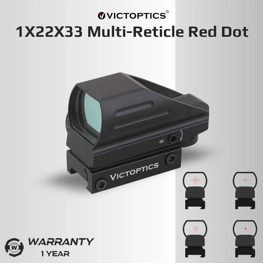 VictOptics 1x22x33 mira telescópica colimadora de caza de punto rojo para tiro Airsoft AR15.223